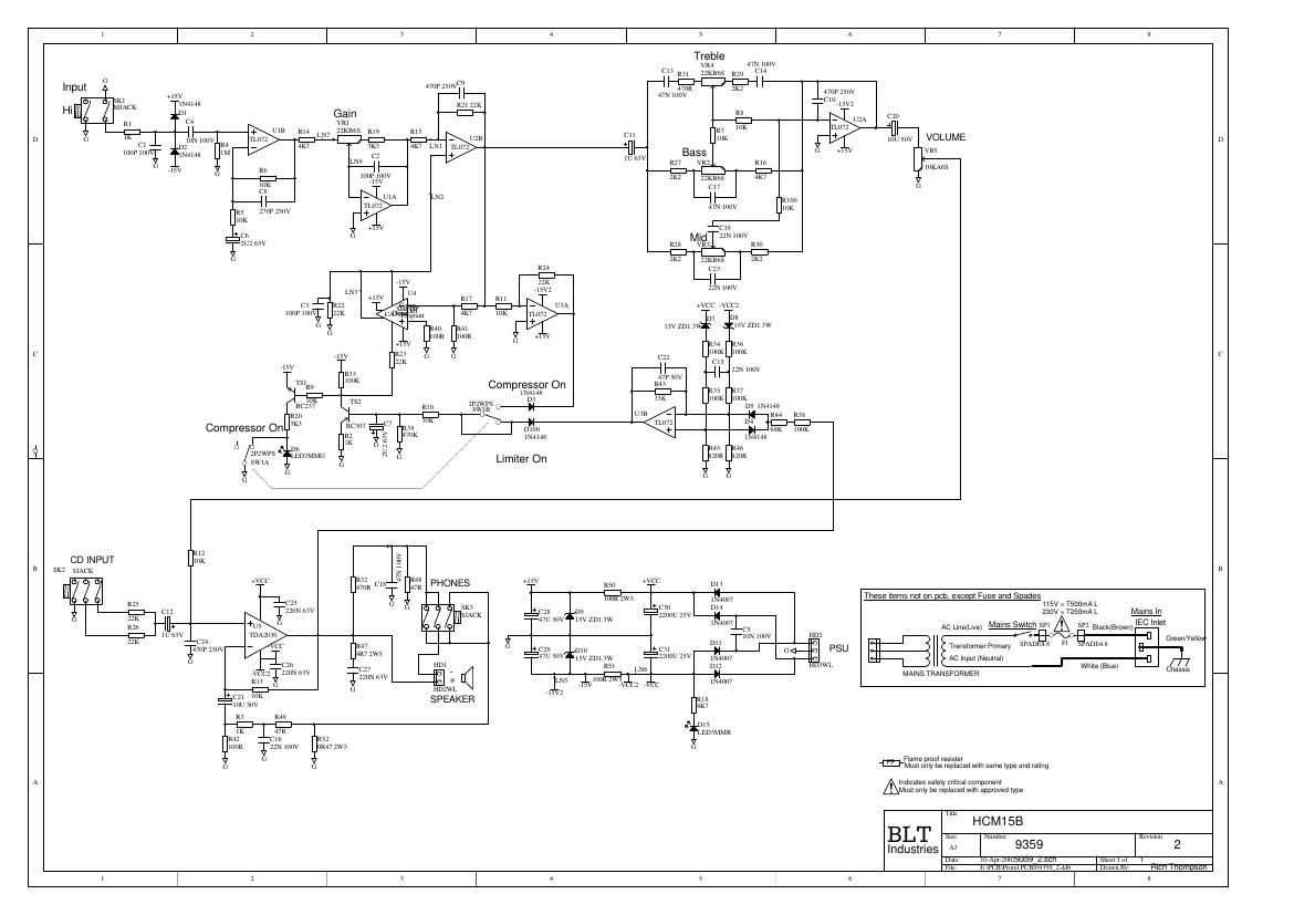 laney HCM15B Schematic