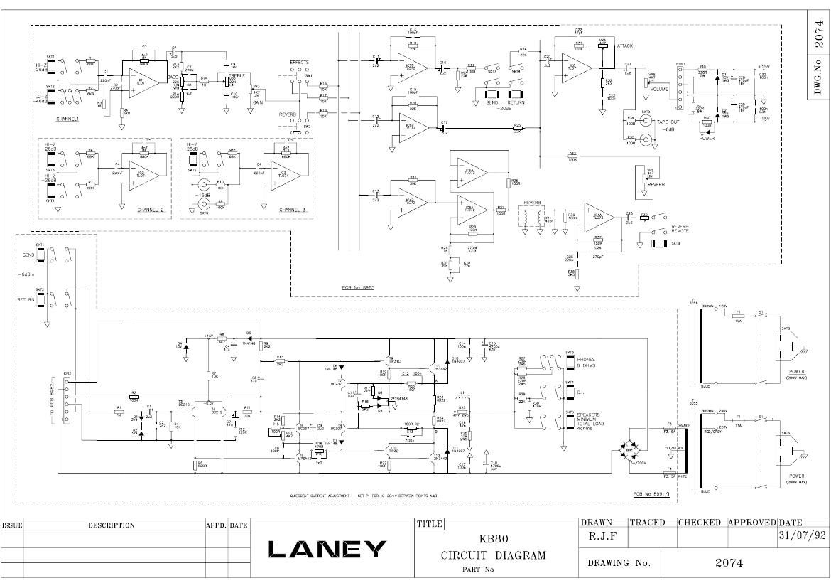 laney KB80 Schematic