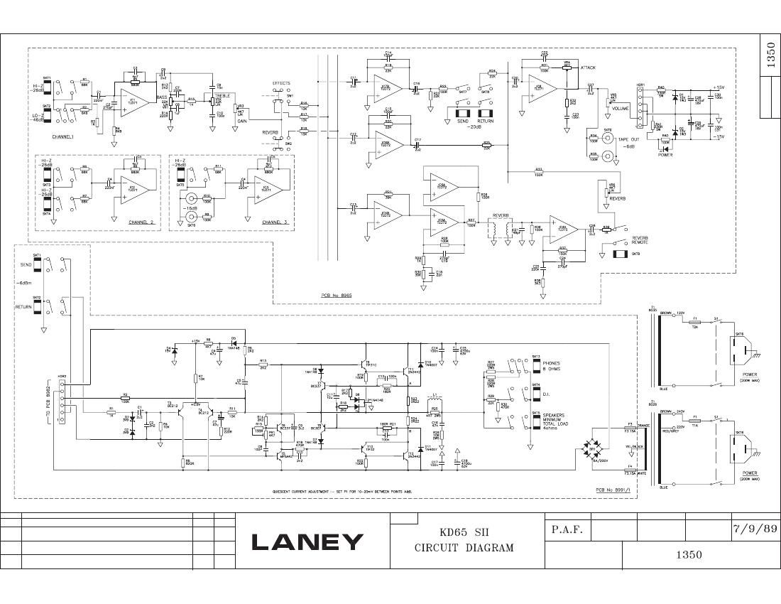 laney KD65 Series II Schematic