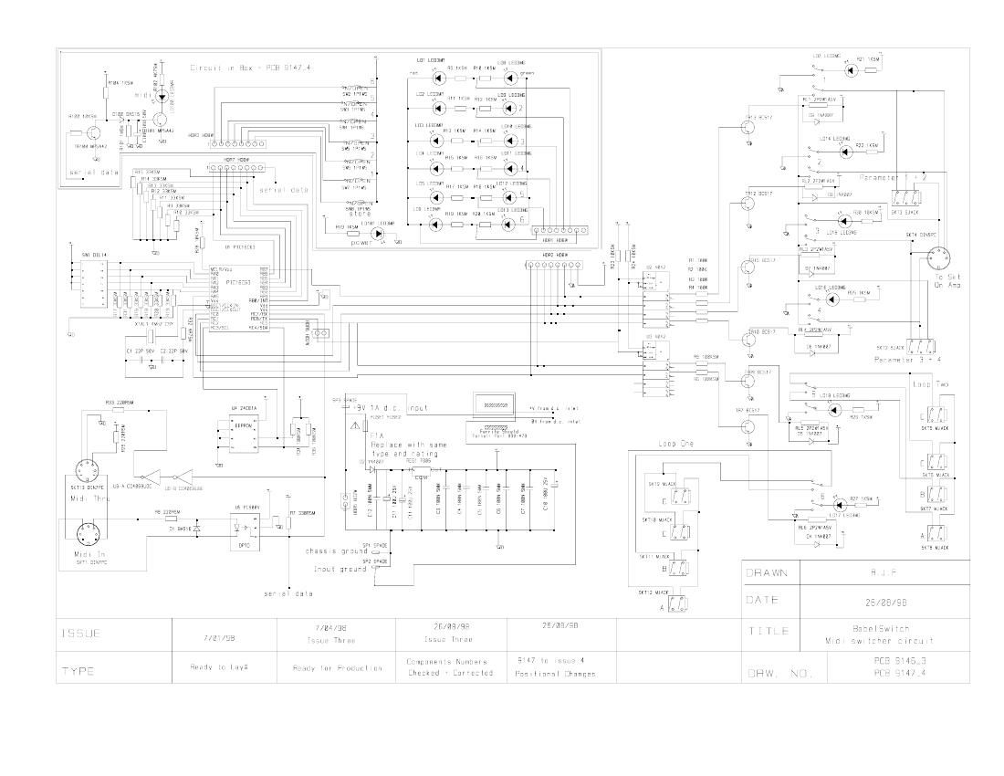 laney MIDI BabelSwitch Schematic