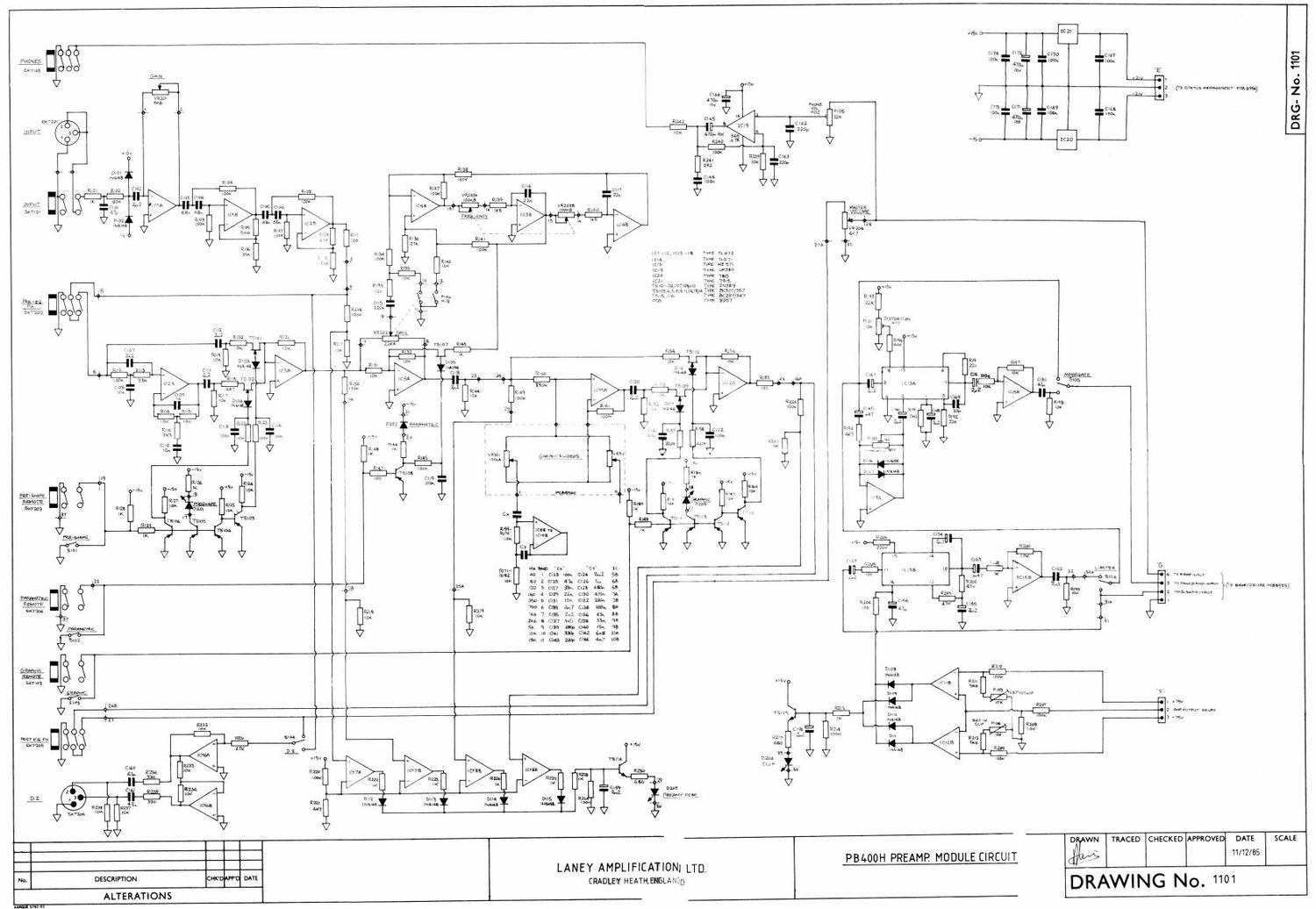 laney PB400H Schematics