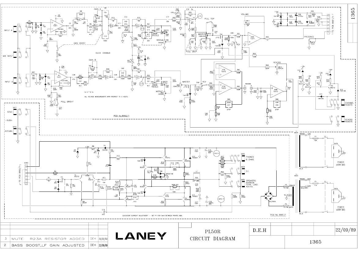 laney PL50R Schematic