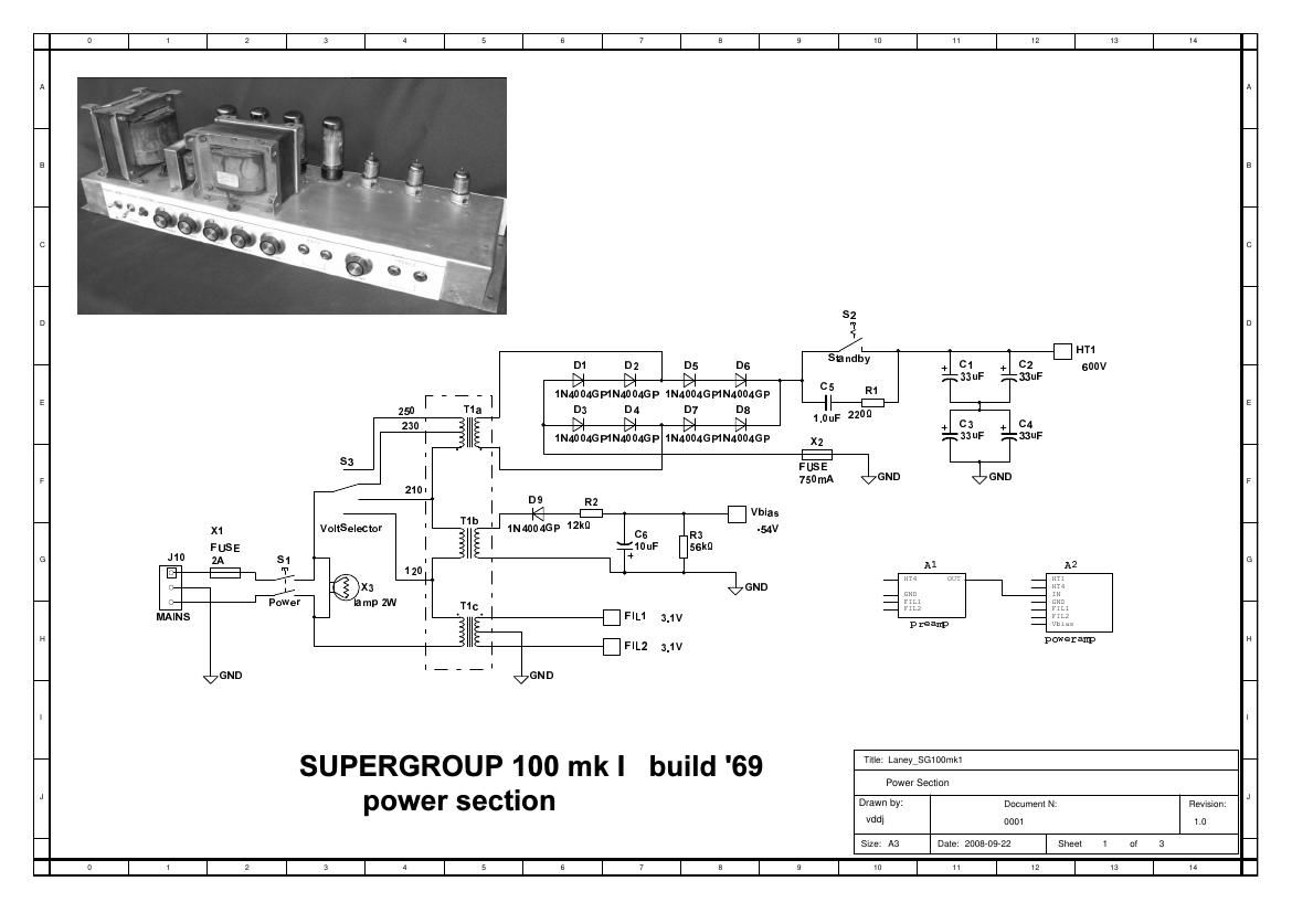 laney Supergroup 100 MKI Power Supply Schematic