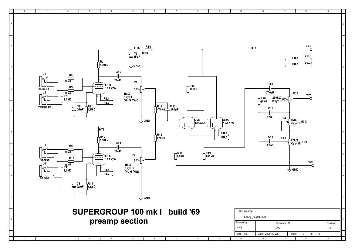 laney Supergroup 100 MKI Preamp Schematic
