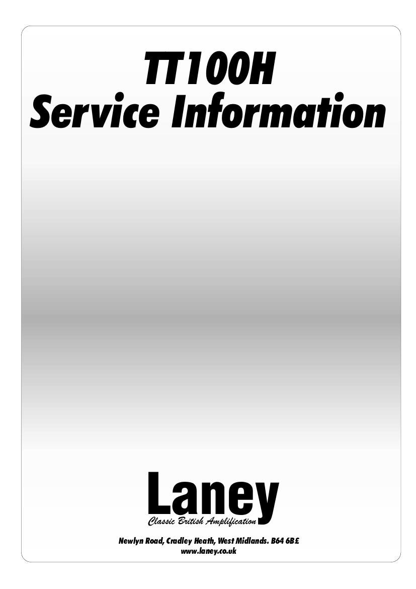 laney TT100H Service Manual