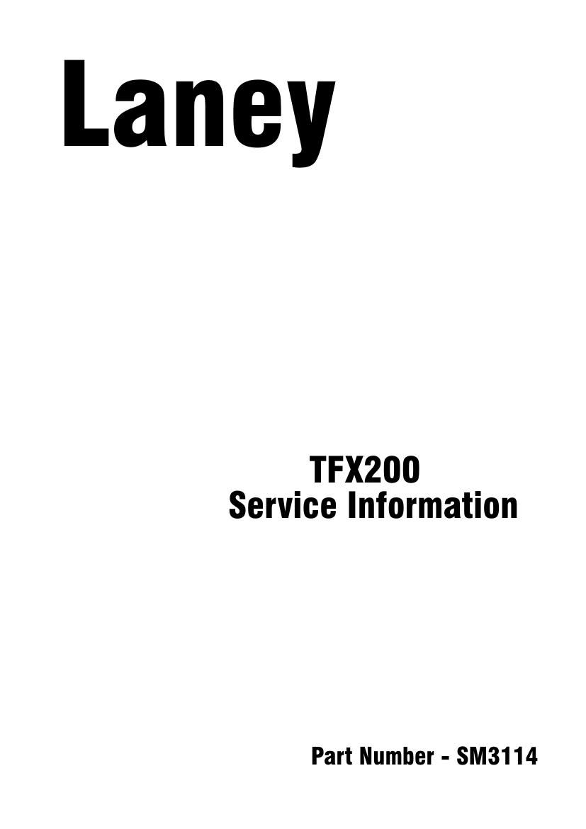laney TFX200 Service Manual