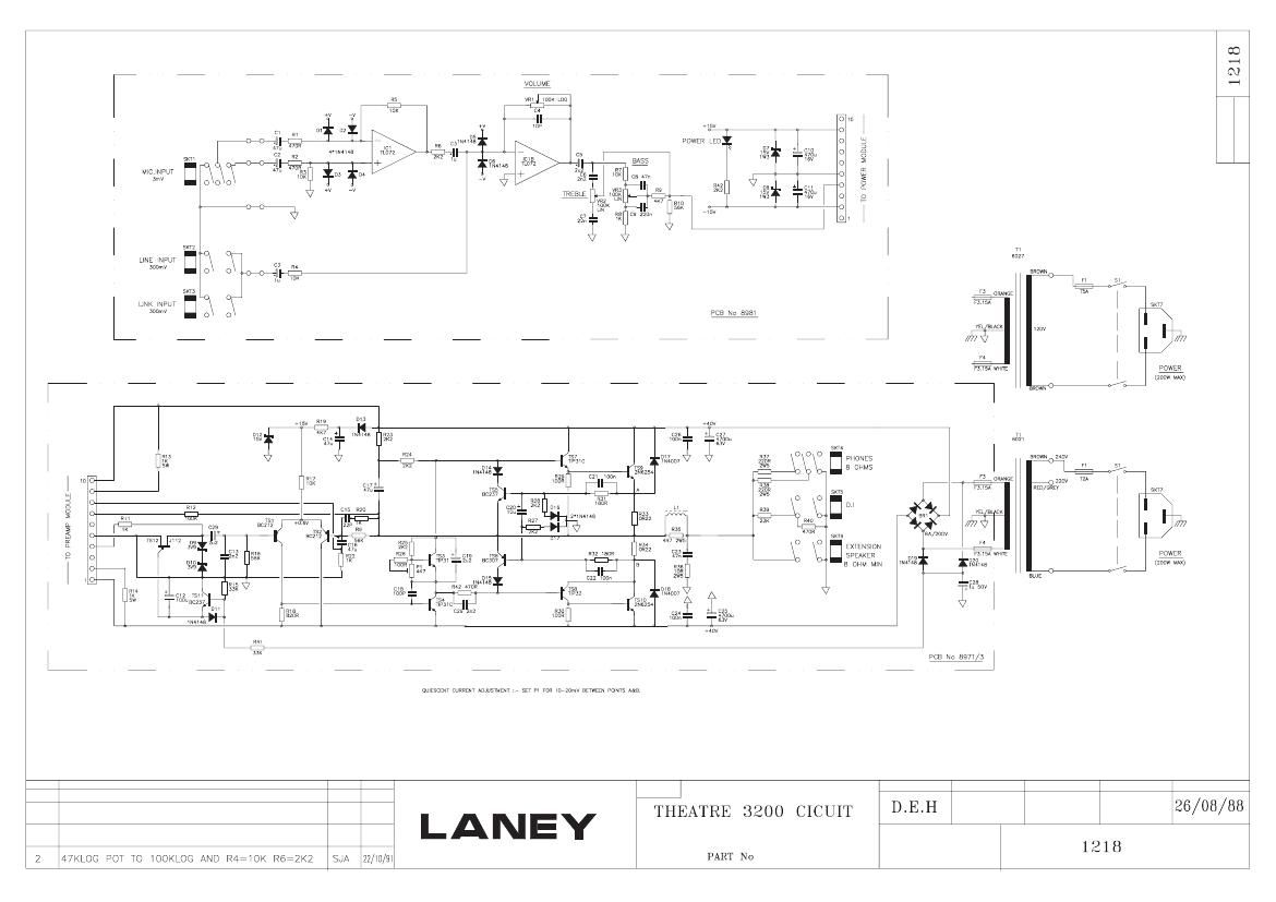 laney Theatre 3200P Schematic