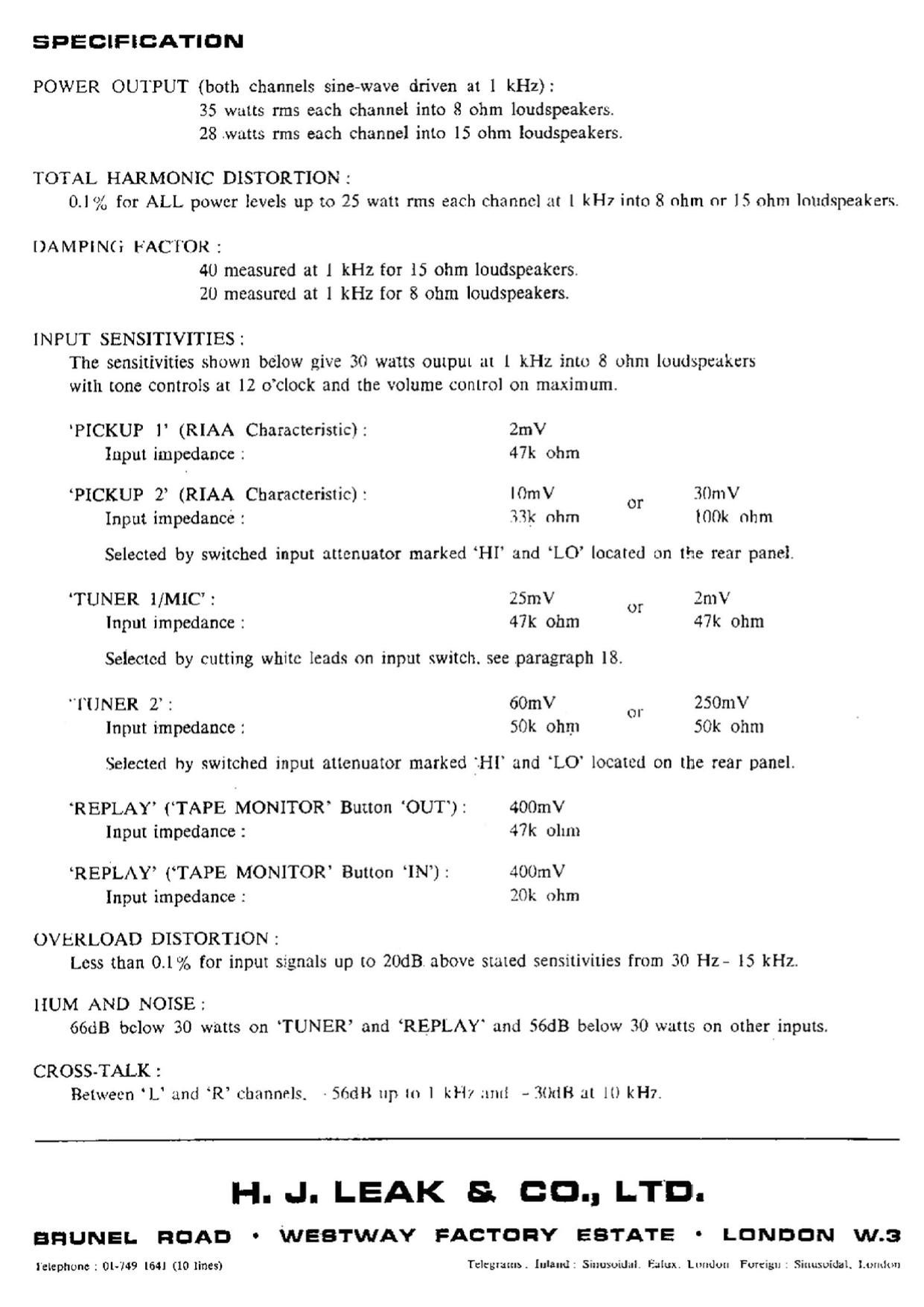 Leak Stereo 70 Schematic