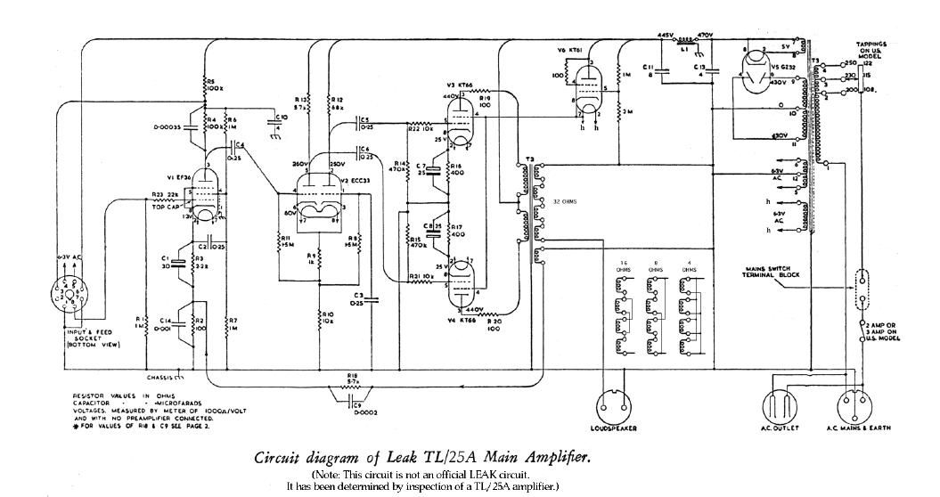 leak tl 25 a schematic