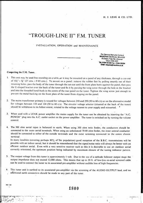 leak trough line 2 service manual v2