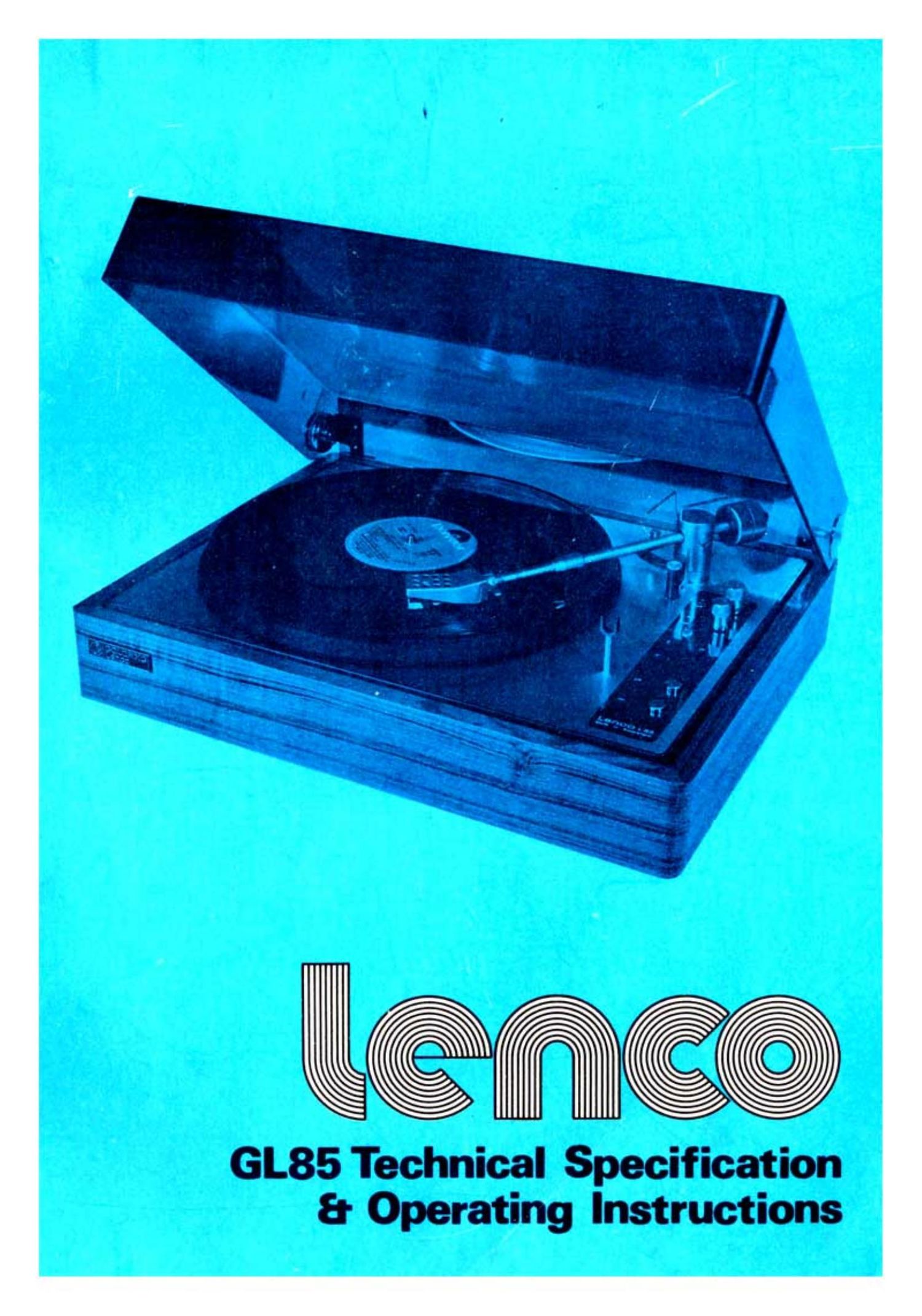 Lenco GL 85 Owners Manual