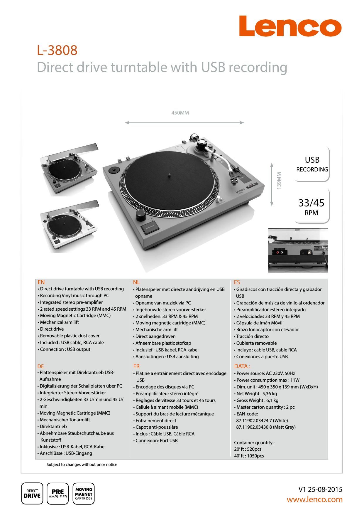 Lenco L3808 Brochure