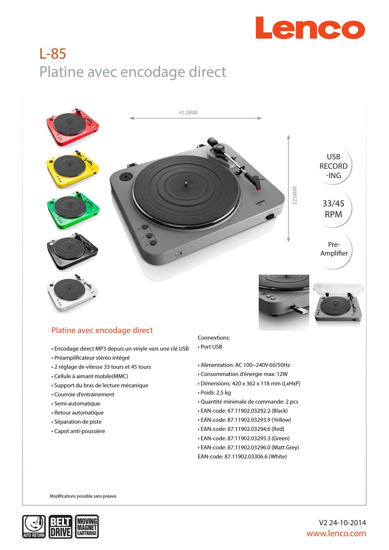 Lenco L85 2 Brochure