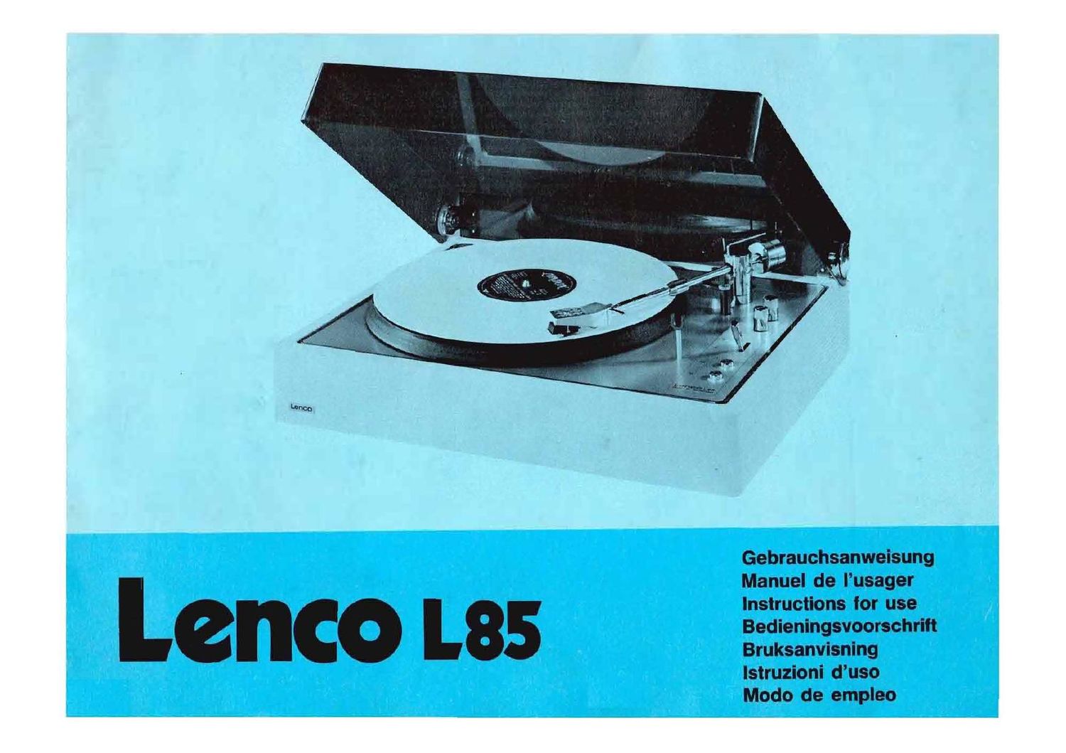 Lenco L85 Owners Manual