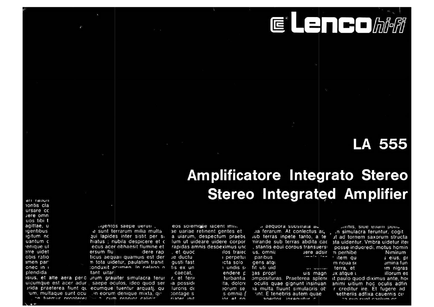 Lenco LA 555 Owners Manual
