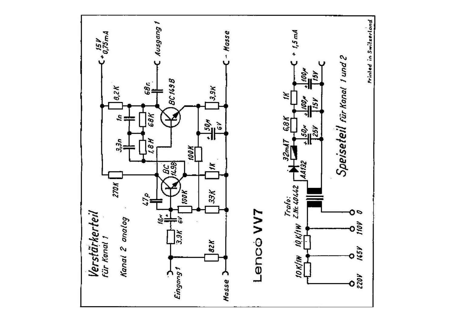 Lenco VV7 Schematic