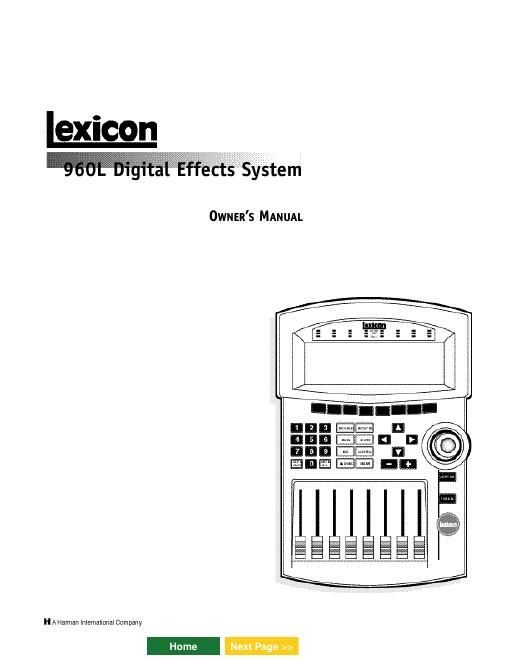 lexicon 960L Owners Manual Rev2