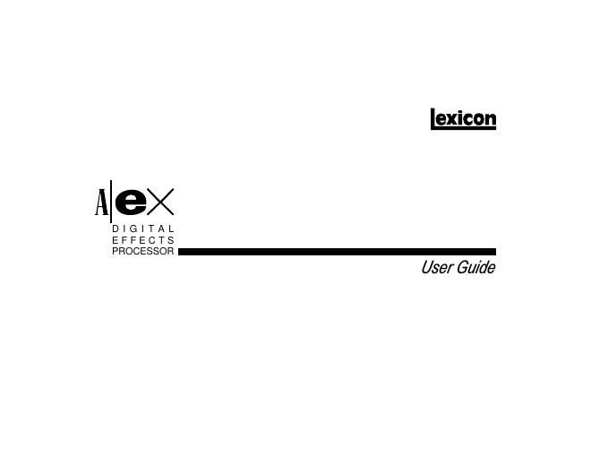 lexicon Alex User Guide rev2