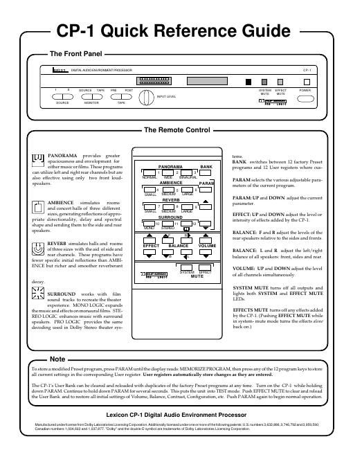 lexicon cp 1 owners manual