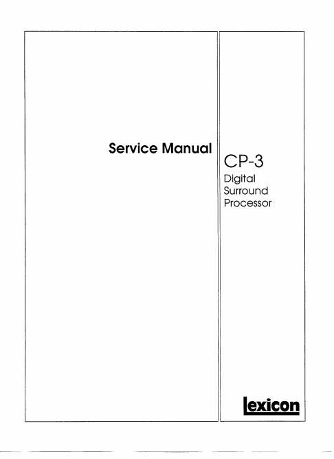 lexicon cp 3 service manual