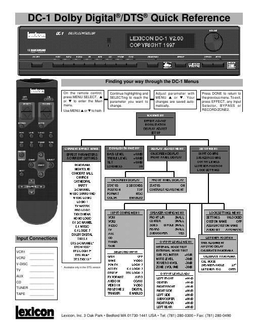 lexicon dc 1 owners manual