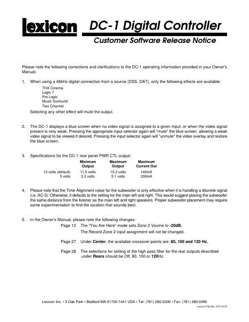lexicon dc 1 service manual