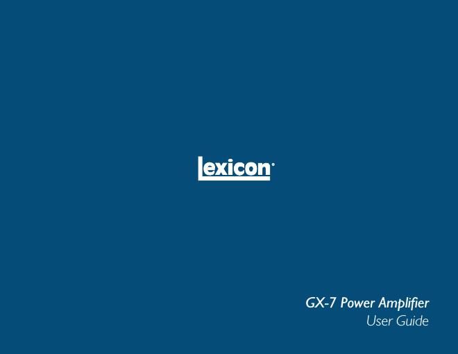 lexicon gx 7 owners manual