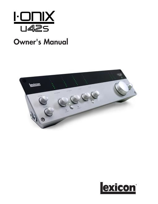 lexicon IONIX U42S manual