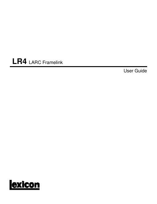lexicon LR4 Larc Usr Gd Rev 0
