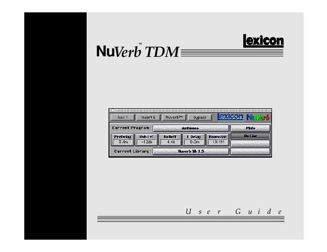 lexicon NuVerbTDM User Guide Rev1