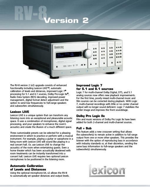 lexicon rv 8 mk2 brochure