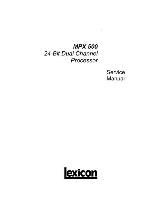 lexicon mpx 500 service manual