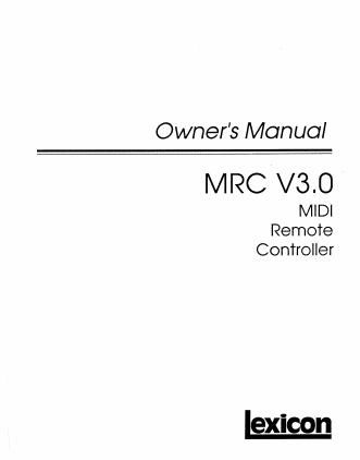 lexicon mrc manual