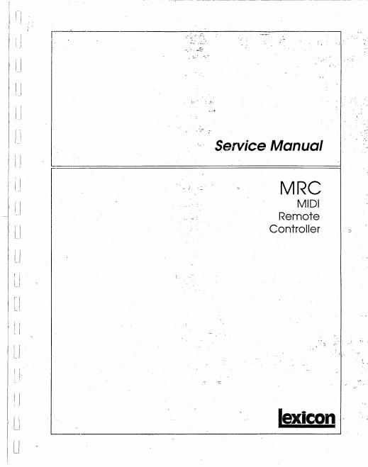 lexicon mrc servicemanual