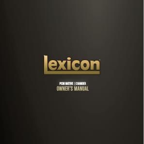 lexicon PCM Native Chamber Manual