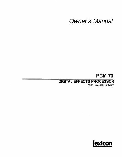 lexicon PCM70 OM