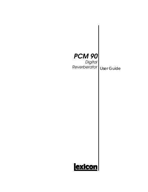 lexicon PCM90 User Guide Rev1
