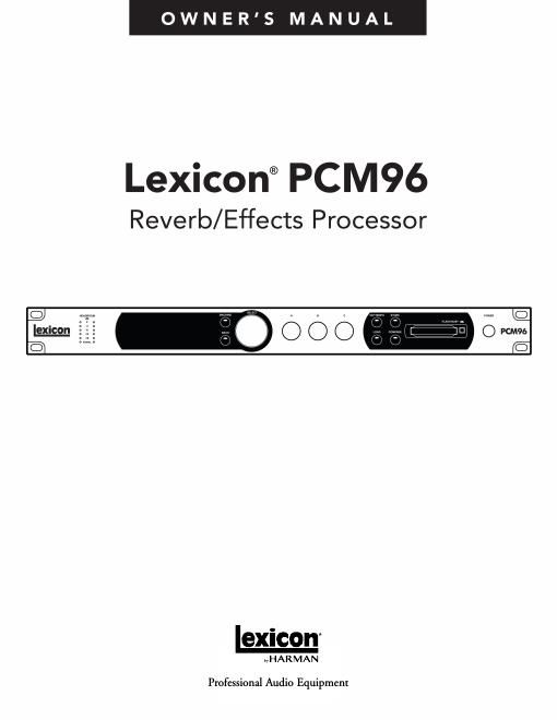 lexicon PCM96 Manual 5047785 B