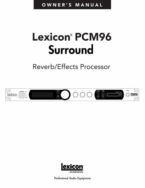 lexicon PCM96S Manual 5047786 B