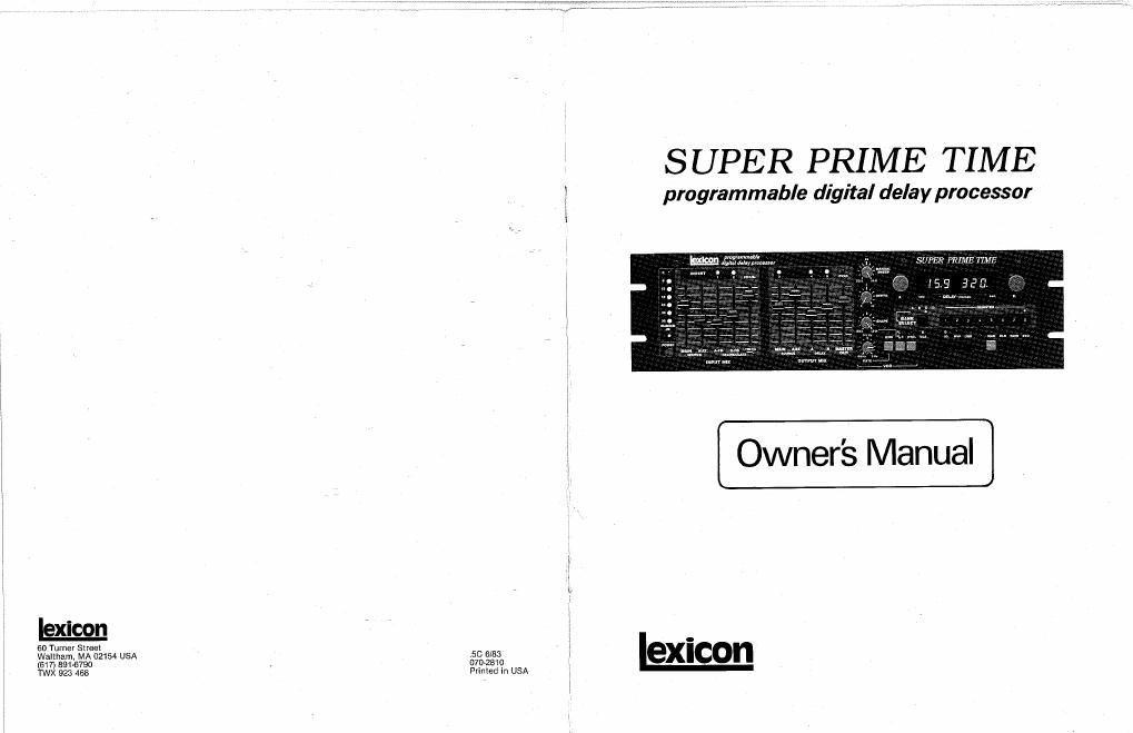 lexicon superprimetime ownersmanual