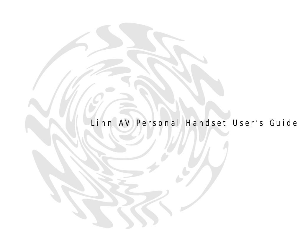 Linn AV Personnal Handset Users Guide
