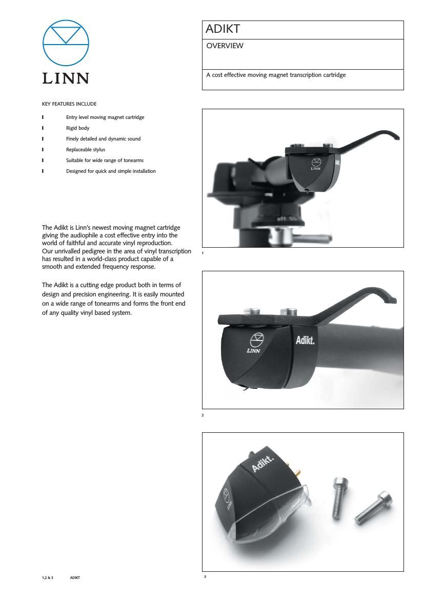 Linn Adikt Product Information