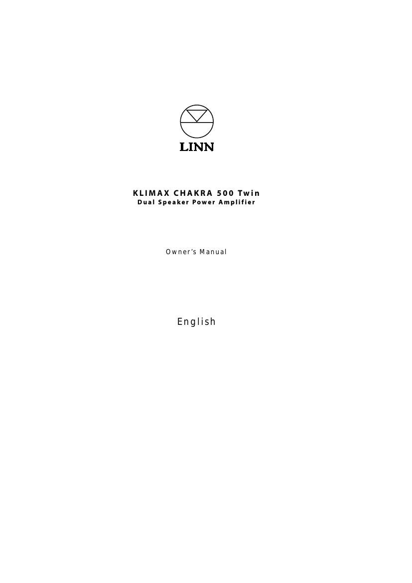 Linn Chakra 500 Twin Owners Manual