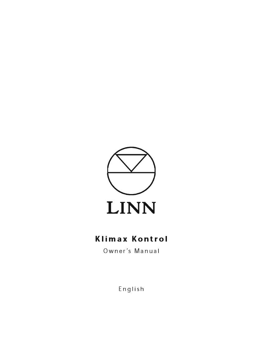 Linn Klimax Kontrol Owners Manual