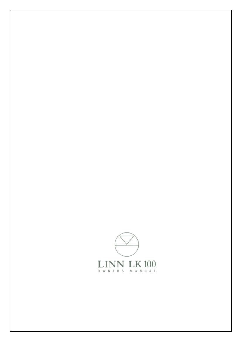 Linn LK 100 Owners Manual