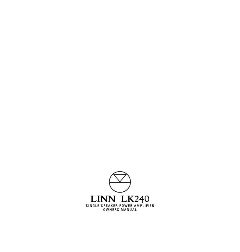 Linn LK 240 Owners Manual