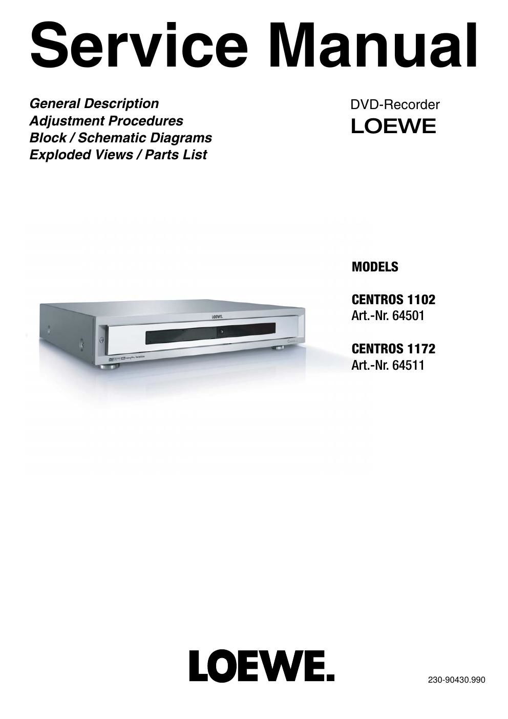 loewe centros 1102 service manual