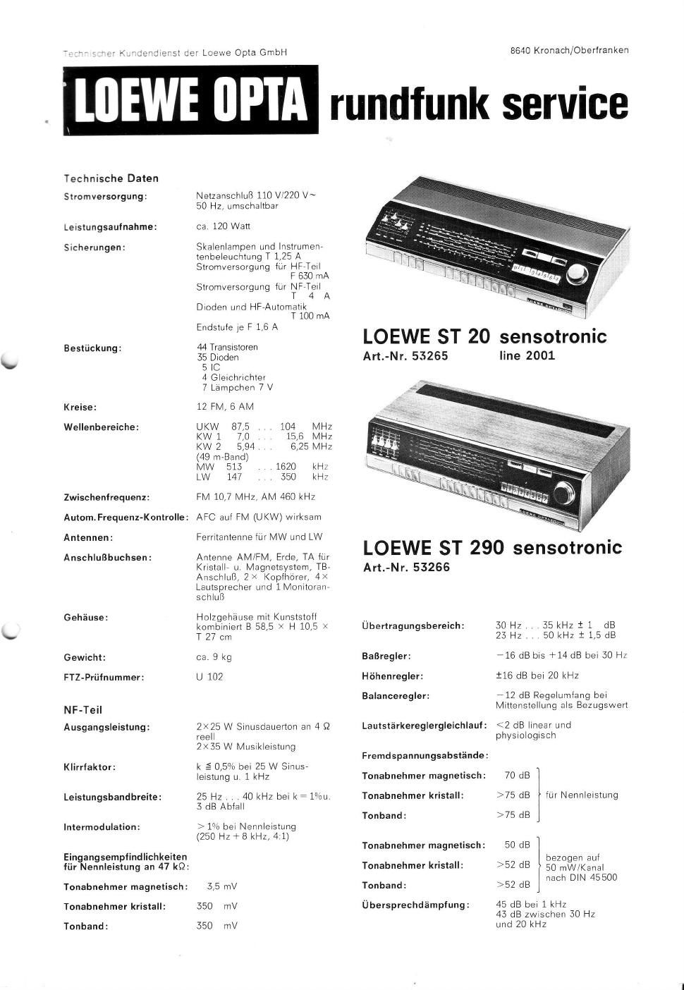 loewe st 20 service manual