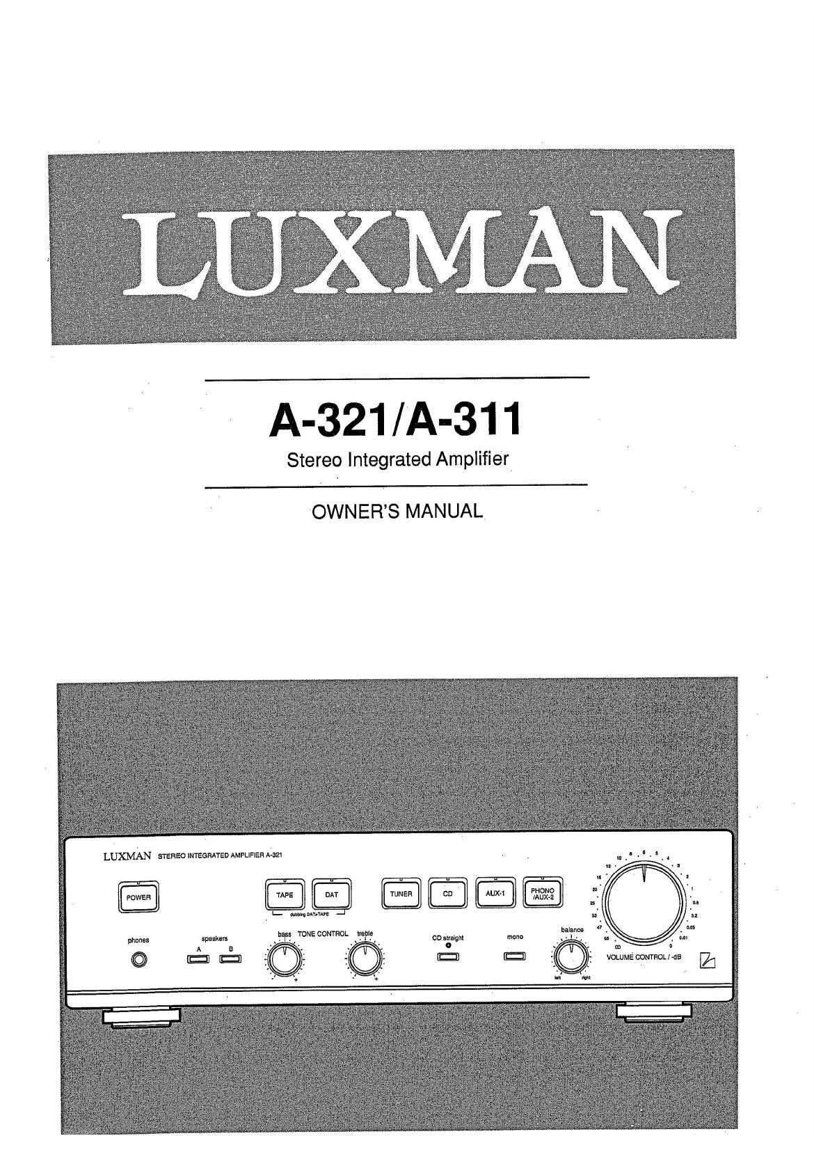 Luxman A 311 Owners Manual