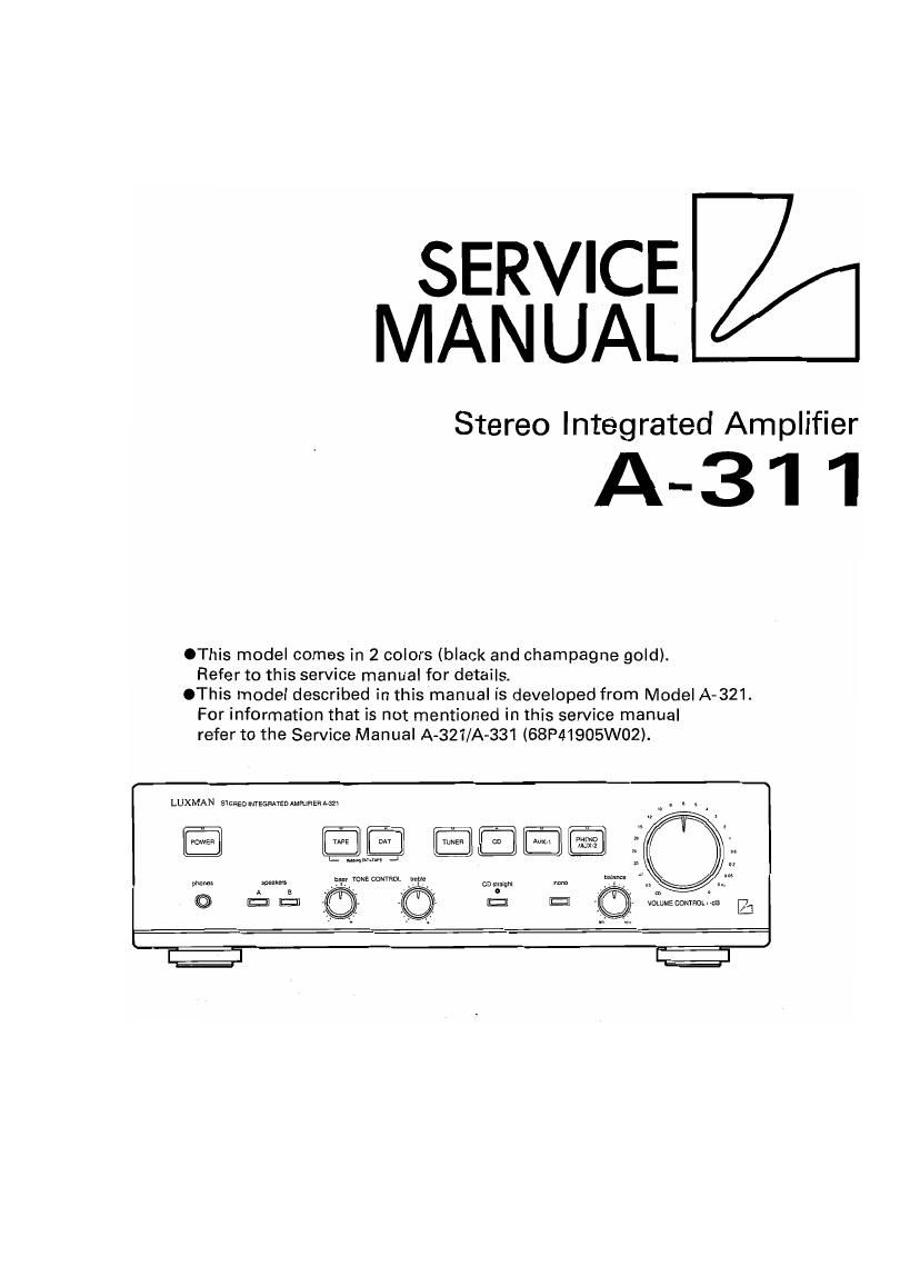 Luxman A 311 Service Manual